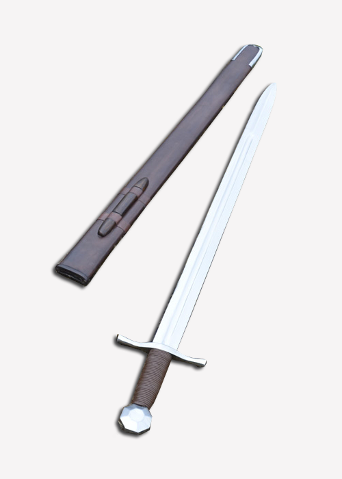 Kreuzritterschwert mit Achteckknauf, 13. Jh., inkl. Scheide