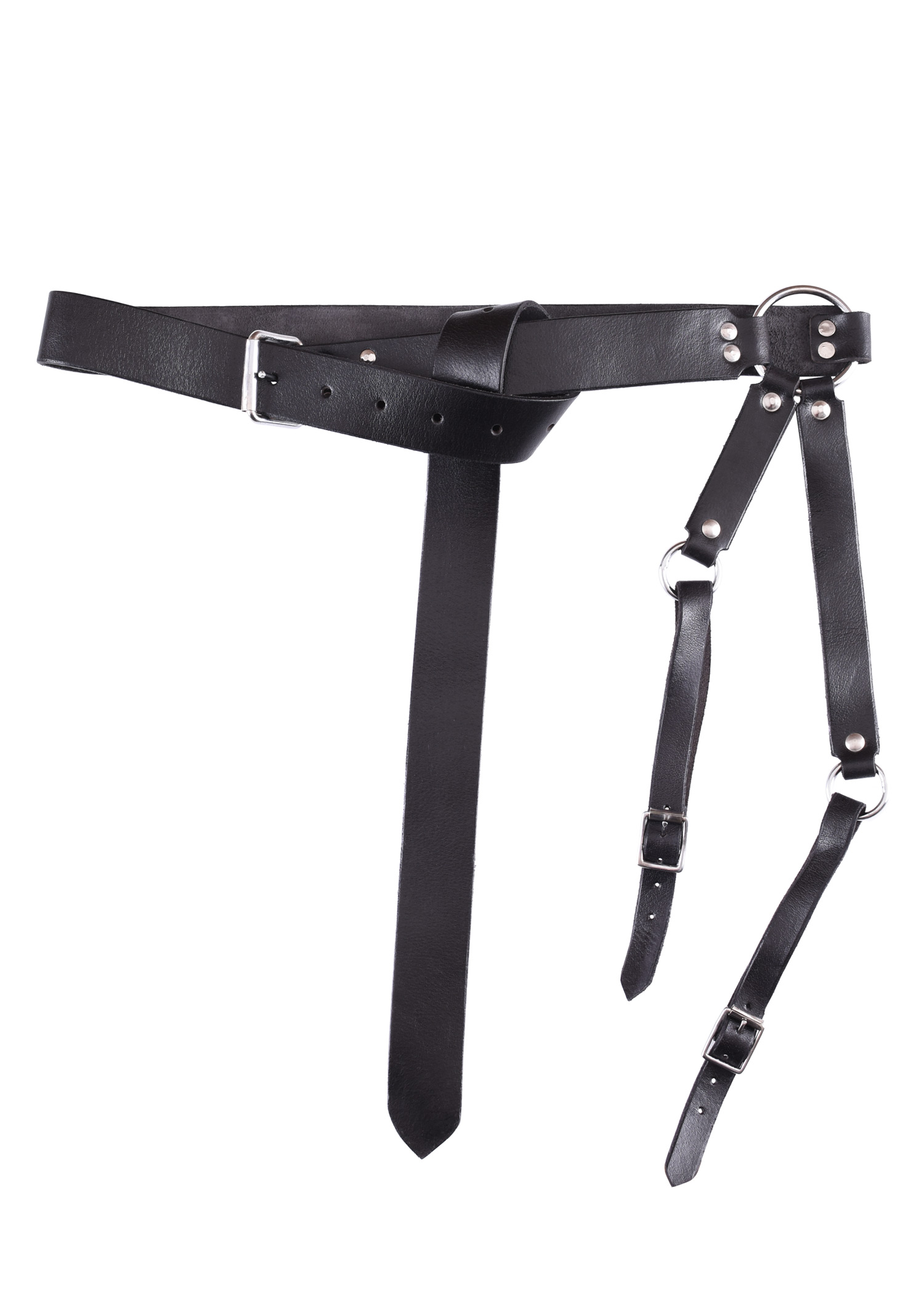 Mittelalter Schwertgürtel aus schwarzem Leder