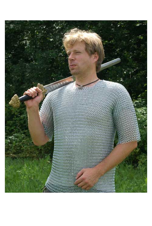 Kettenhemd, kurzarm, verzinkt, Gr. XL