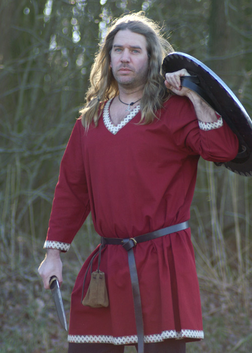 Wikinger Tunika aus Baumwolle, dunkelrot
