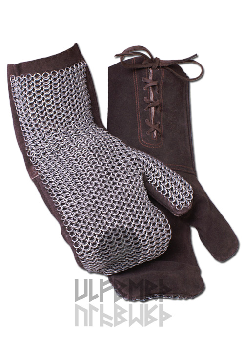 Kettenfäustlinge, ID 6mm unbehandelt, braunes Leder