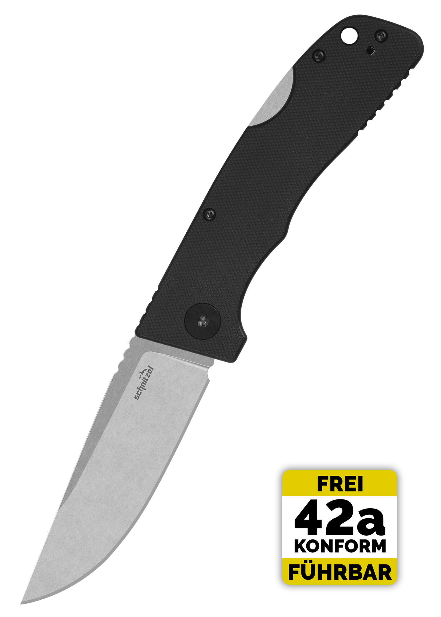 Schnitzel KVAR, Outdoor Taschenmesser schwarz, stonewashed