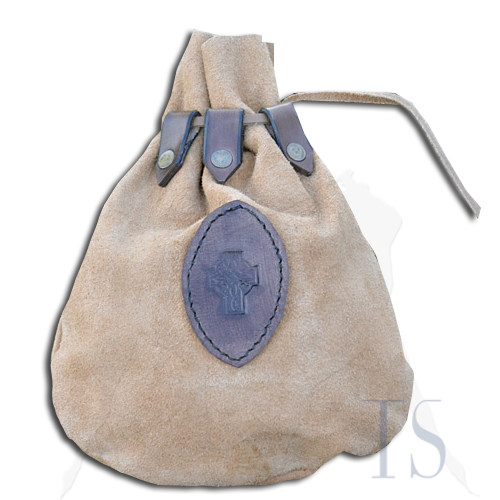 Mittelalterlicher Lederbeutel mit keltischem Kreuz