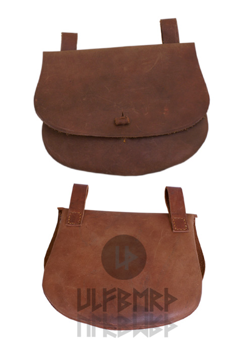 Gürteltasche aus Leder, halbrund