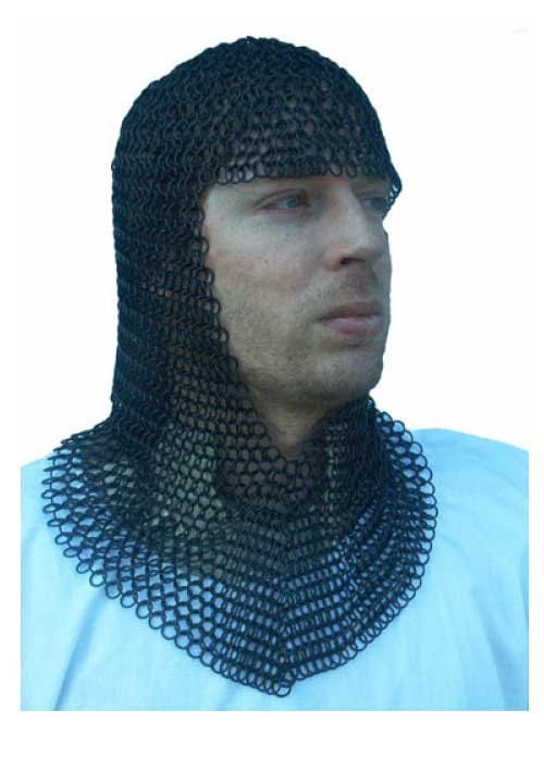 Kettenhaube, unvernietet, V-Auschnitt, ID9mm, brüniert