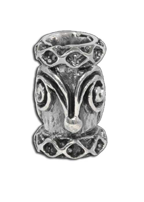 Bartperle und Lockenperle mit Spirale &amp; Rauten aus Silber