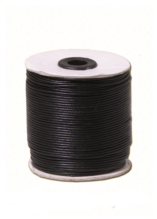 Rundriemen aus Ziegenleder schwarz, 100m