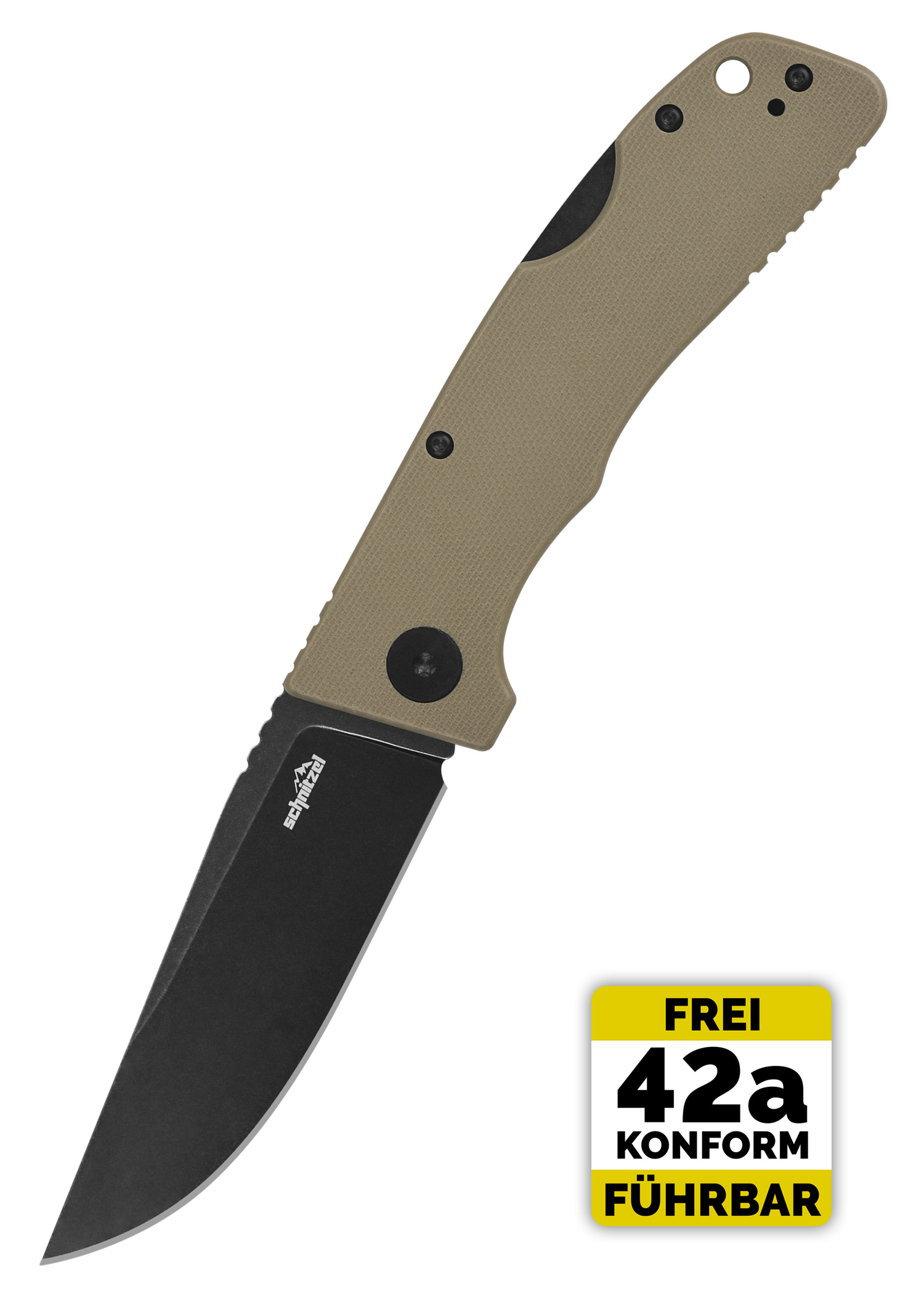 Schnitzel KVAR, Outdoor Taschenmesser, sand, schwarz
