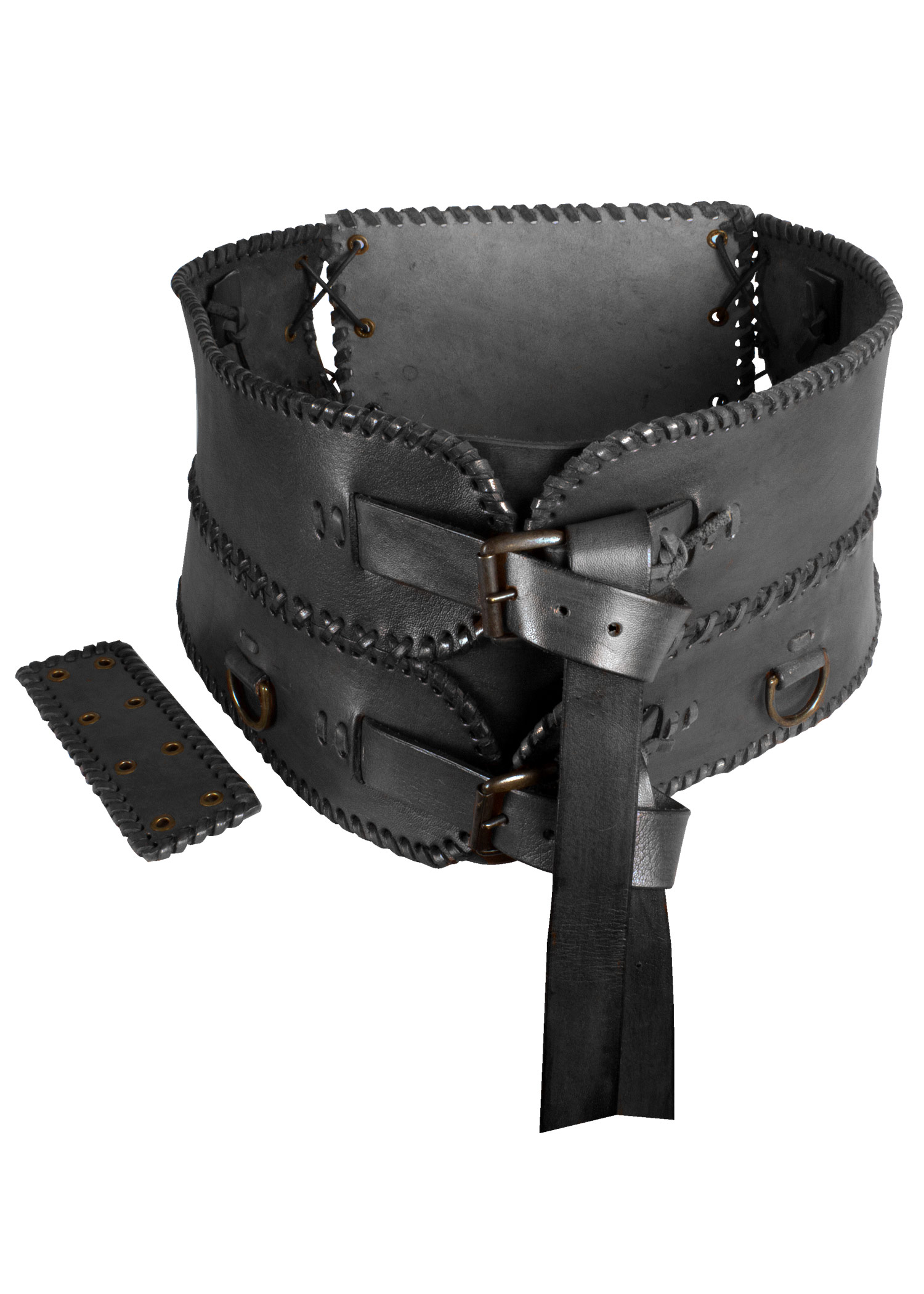Miedergürtel aus Leder, schwarz