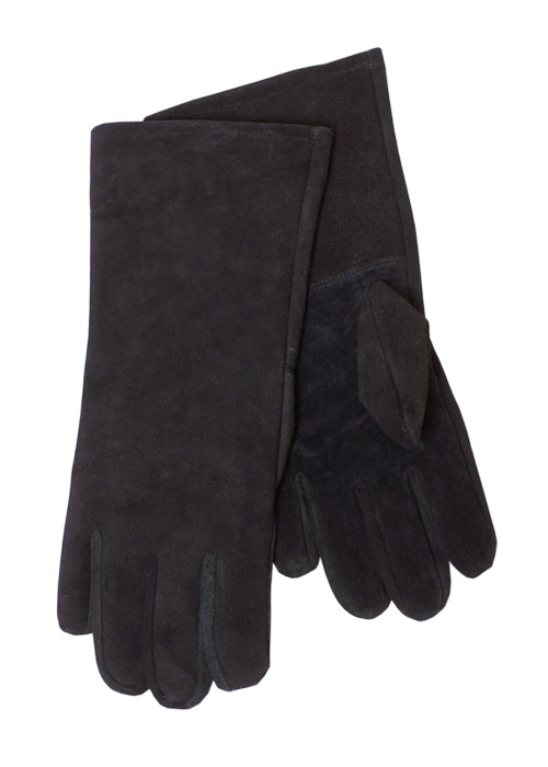 Stulpenhandschuh aus Wildleder, schwarz Größe: M