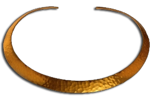 Halsreif, breit aus Messing, gehämmert