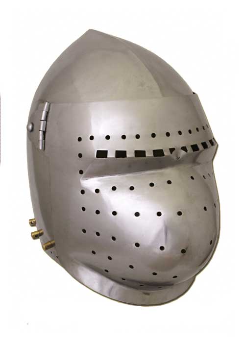 Beckenhaube mit Visier, 14. Jahrhundert, 2 mm Stahl