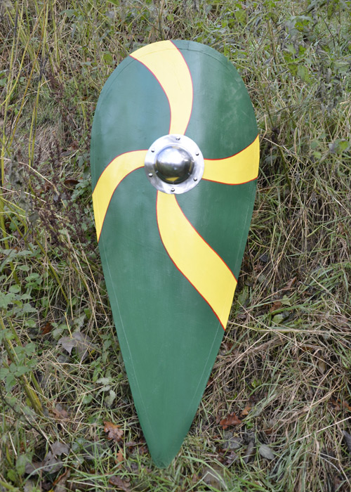 Normannenschild, Holz, grün-gelb