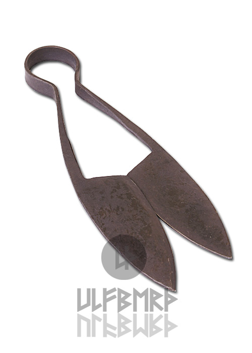 Bügelschere mit Ledertasche, mittelgroß