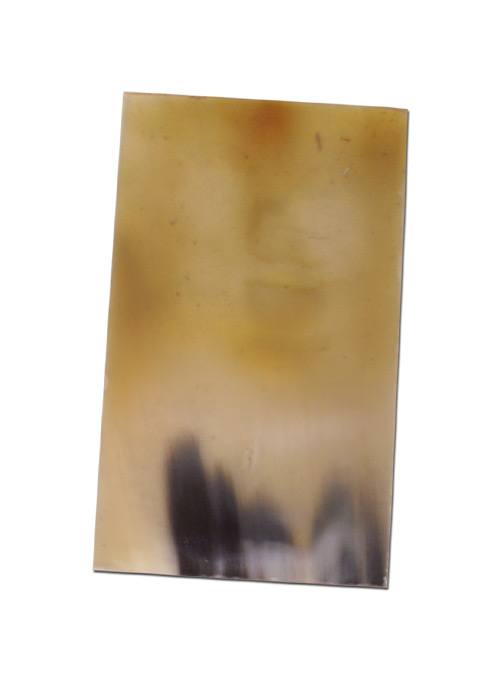 Flache Hornplatte, ca. 12 x 7 cm