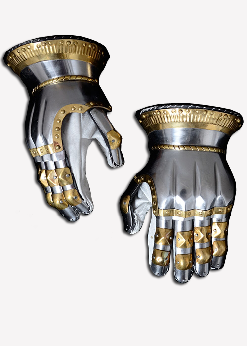 Stundenglashandschuhe, Circa 1390, handgefertigt aus 1,6mm Stahl