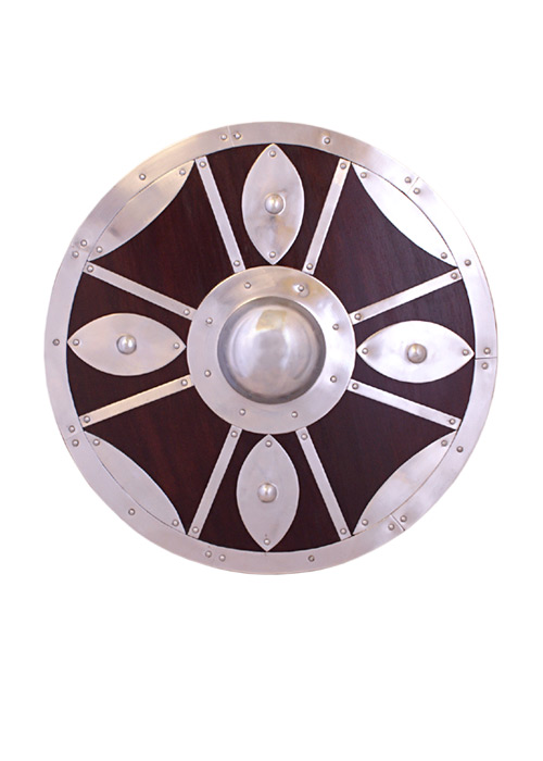 Rundschild mit Stahlbeschlägen