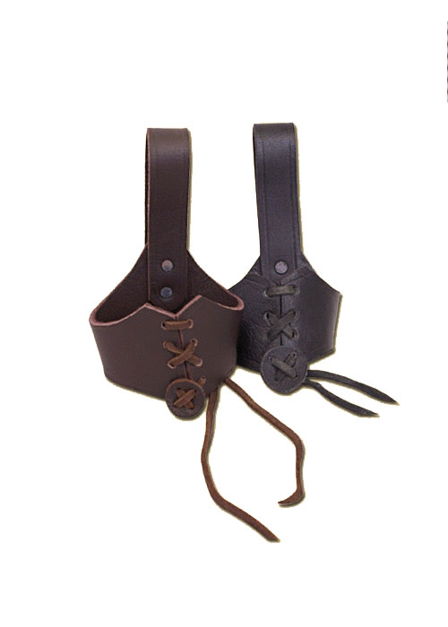Gürtelhalter aus Leder für 0,2l und 0,3l -Trinkhörner, schwarz
